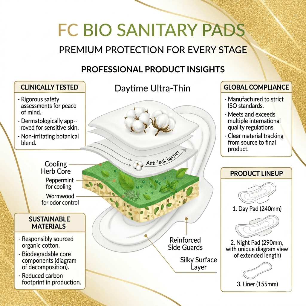 FC Bio Sanitary Pad - 5 Layer Bio-Technology